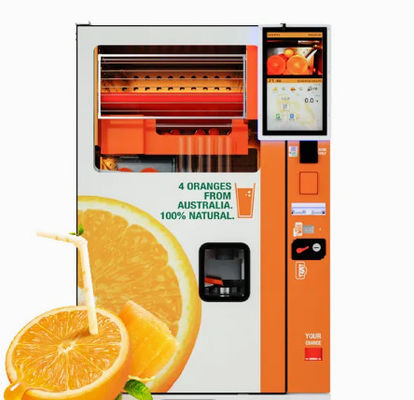 Mesin Penjual Otomatis Jus Makanan Pembuat Jus Jeruk Otomatis Komersial 1100W