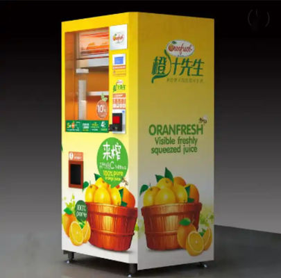 350ml Orange Fresh Juice Vending Machine Pembayaran Kartu Kredit Koin Komersial