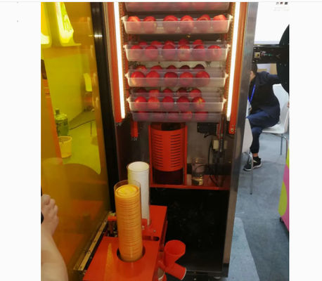 800W Fruit Electric Orange Juicer Machine Coin Note Pembayaran Dengan Sistem Pendingin