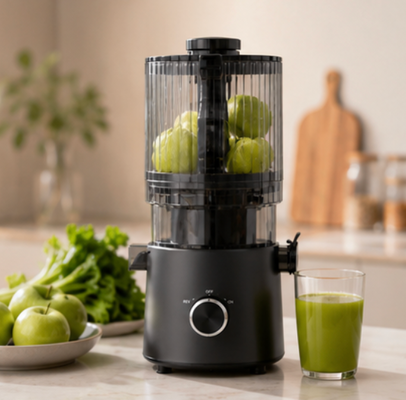 Juicer Lambat Masticating Ekstra Lebar Fresh Smart HJ303 – Demi Kecintaan Jus Segar dengan Corong 155mm, Hopper 2400ml, Cold Press 200W & Pembersihan Mandiri
