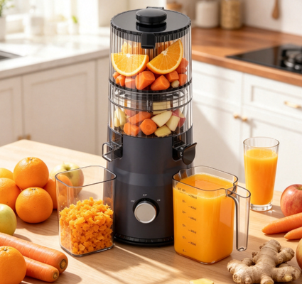 Fresh Smart HJ103A Compact Slow Masticating Juicer ️ Ruang kecil, gaya besar, jus segar setiap hari dengan 135mm Wide Chute, 200W Cold Press & Self Cleaning