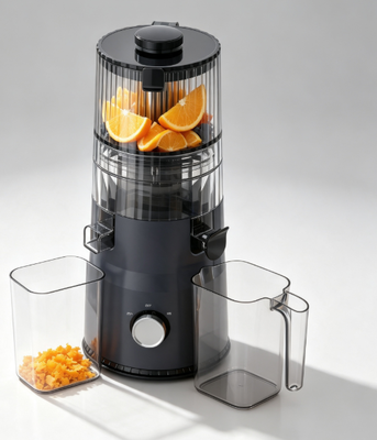 Fresh Smart HJ103 Compact Slow Masticating Juicer Hati dari Dapur Sehat dengan 135mm Wide Chute, 200W Cold Press & Self Cleaning