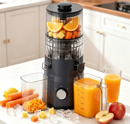 Fresh Smart HJ103 Juicer Lambat Kompak - Hadiah Sempurna untuk Pecinta Kesehatan dengan Corong Lebar 135mm, Cold Press 200W & Pembersihan Mandiri