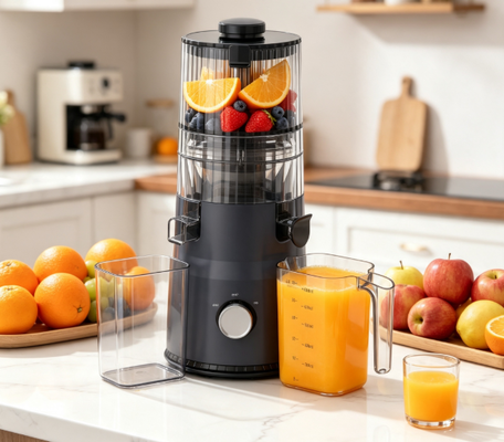 Fresh Smart HJ103 Compact Slow Masticating Juicer   The Perfect Travel Companion for Healthy Living On-the-Go dengan 135mm Wide Chute, 200W Cold Press & Self-Cleaning