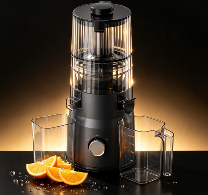 Fresh Smart HJ103 Compact Slow Masticating Juicer Pilihan cerdas untuk hidup sehat di ruang kecil dengan 135mm Wide Chute, 200W Cold Press & Self Cleaning