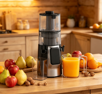 Juicer Lambat Cerdas Fresh HJ102D All-in-One – 6 Mode untuk Jus, Smoothie, Sorbet & Susu Kacang, Corong Lebar 135mm, Cold Press 200W & Pembersih Otomatis