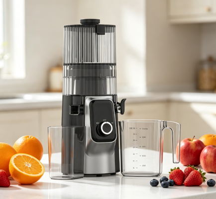 Juicer Slow Masticating Fresh Smart HJ102C – Juicer yang Membantu Anda Memulai Pagi dengan Segar Setiap Hari dengan 3 Kecepatan yang Dapat Disesuaikan, Corong Lebar 135mm, Cold Press 200W & Pembersihan Mandiri