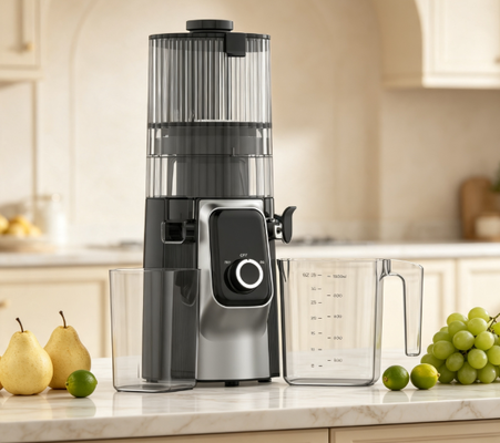Juicer Slow Masticating Fresh Smart HJ102C – Juicer yang Membantu Anda Memulai Pagi dengan Segar Setiap Hari dengan 3 Kecepatan yang Dapat Disesuaikan, Corong Lebar 135mm, Cold Press 200W & Pembersihan Mandiri