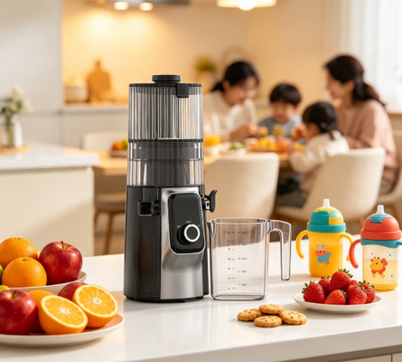Juicer Lambat Masticating Pintar Fresh HJ102C – Juicer yang Membuat Hidup Sehat Menyenangkan dengan 3 Kecepatan yang Dapat Disesuaikan, Corong Lebar 135mm, Cold Press 200W & Pembersihan Mandiri