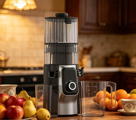 Fresh Smart HJ102C Juicer Mengunyah Perlahan Juicer Yang Membuat Dapur Anda Merasa Lengkap Dengan 3 Kecepatan yang Dapat Disesuaikan, 135mm Wide Chute, 200W Cold Press & Self-Cleaning