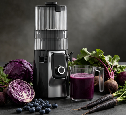 Fresh Smart HJ102C Slow Masticating Juicer ️ Juicer Yang Memberikan Anda Kekuatan Pilihan Dengan 3 Kecepatan yang Dapat Disesuaikan, 135mm Wide Chute, 200W Cold Press & Self-Cleaning