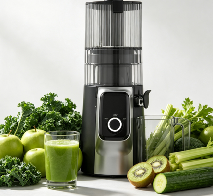Fresh Smart HJ102C Juicer Mengunyah Perlahan Juicer Yang Membantu Anda Menemukan Rasa Asli Dengan 3 Kecepatan yang Dapat Disesuaikan, 135mm Wide Chute, 200W Cold Press & Self-Cleaning