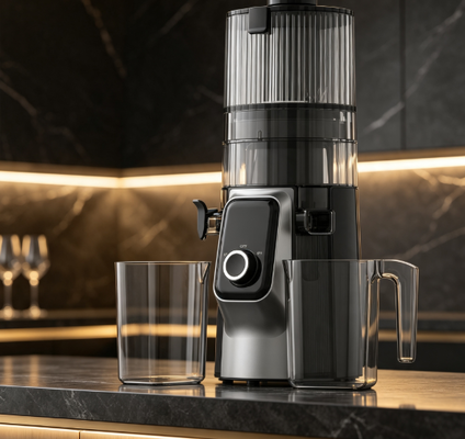 Juicer Lambat Masticating Pintar Fresh HJ102C – Juicer yang Membuat Kebugaran Terasa Luar Biasa dengan 3 Kecepatan yang Dapat Disesuaikan, Corong Lebar 135mm, Cold Press 200W & Pembersihan Mandiri