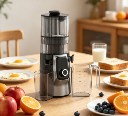 Juicer Slow Masticating Pintar Fresh HJ102C – Juicer yang Paling Mengenal Bahan Anda dengan 3 Kecepatan yang Dapat Disesuaikan, Corong Lebar 135mm, Cold Press 200W & Pembersihan Mandiri
