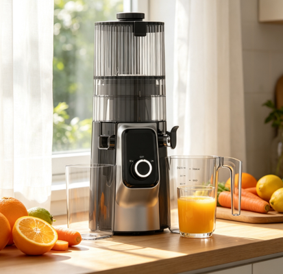 Fresh Smart HJ102C Slow Masticating Juicer Studio Jus Custom Anda dengan 3 Kecepatan yang Bisa Disesuaikan, 135mm Wide Chute, 200W Cold Press & Self-Cleaning untuk Jus Kualitas Pengrajin