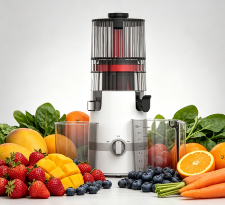 Juicer Lambat Cerdas HJ102B – Jus Segar, Awal Segar, Keluarga Segar dengan Saluran 135mm, Press Dingin 200W, Pembersih Otomatis & Kunci Pengaman