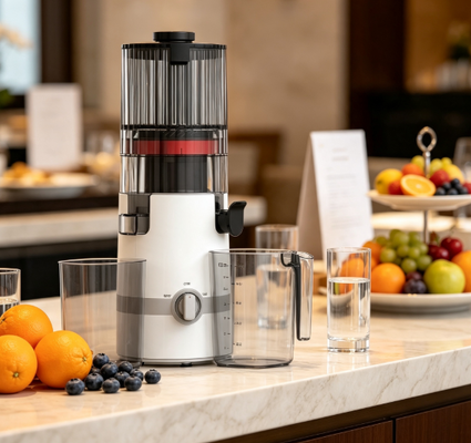 Fresh Smart HJ102B Slow Masticating Juicer   Real Nutrition Made Simple dengan 135mm Chute, 200W Cold Press, Self-Cleaning & Safety Lock untuk Semua Keluarga