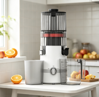 Juicer Slow Masticating Smart HJ102B Fresh – Mulailah Perjalanan Kesehatan Keluarga Anda Di Sini dengan Corong 135mm, Cold Press 200W, Pembersihan Otomatis & Kunci Pengaman untuk Rumah
