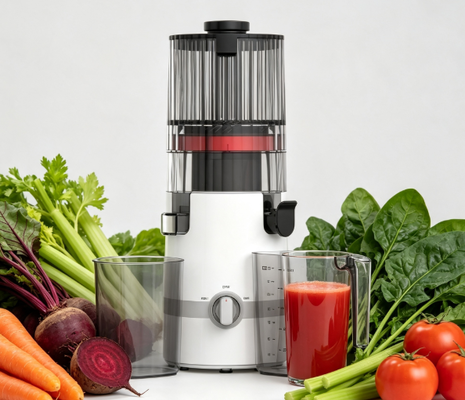 Juicer Slow Masticating Pintar Fresh HJ102B – Juicer yang Tumbuh Bersama Keluarga Anda dengan Corong 135mm, Cold Press 200W, Sistem Pembersihan Mandiri & Keamanan Pintar