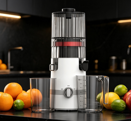Juicer Slow Masticating Pintar Fresh HJ102B – Pilihan Sehat Jantung untuk Keluarga Anda dengan Corong 135mm, Cold Press 200W, Pembersihan Otomatis & Kunci Pengaman