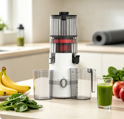Fresh Smart HJ102B Slow Masticating Juicer   The Fresh Start Your Family Deserves with 135mm Chute, 200W Cold Press, Self-Cleaning & Secure Safety Design