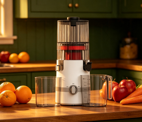 Juicer Lambat Masticating Pintar Segar HJ102B – Perjalanan Keluarga Anda Menuju Kesehatan yang Lebih Baik Dimulai Di Sini dengan Corong 135mm, Cold Press 200W, Pembersihan Mandiri & Kunci Pengaman