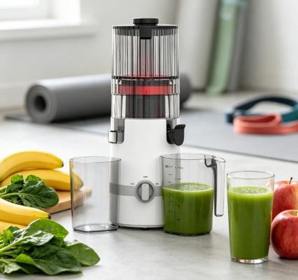 Fresh Smart HJ102B Slow Masticating Juicer   Partner Anda dalam Family Wellness dengan 135mm Chute, 200W Cold Press, Self-Cleaning & Secure Lock untuk Nutrisi Sehari-hari