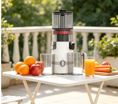 Fresh Smart HJ102B Slow Masticating Juicer Solusi jus segar untuk keluarga yang sibuk dengan chute 135mm, press dingin 200W, pembersih diri & kunci pintar