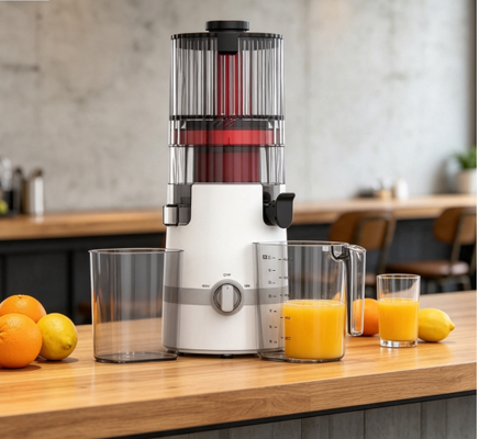 Juicer Slow Masticating Pintar Fresh HJ102B – Kenikmatan Jus Segar Dibuat Aman & Sederhana dengan Saluran 135mm, Cold Press 200W, Pembersihan Mandiri & Kunci Keluarga