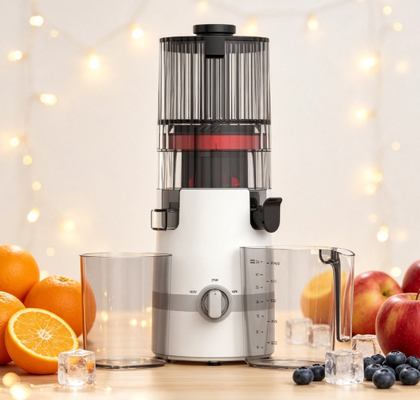 Juicer Masticating Cerdas HJ102B Fresh – Juicer Keluarga Terbaik dengan Kunci Pengaman Cerdas, Corong Lebar 135mm, Cold Press 200W & Pembersihan Mandiri untuk Kesehatan Harian
