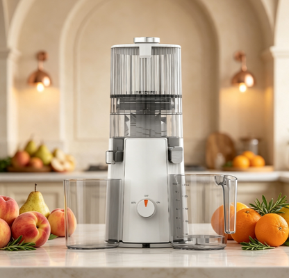 Juicer Masticating Lambat Pintar Fresh HJ102A – Kesegaran Farm-to-Table di Setiap Gelas, Cold Press 55 RPM dengan Corong Buah Utuh 135mm, Pembersihan Otomatis & Ekstraksi Hasil Tinggi