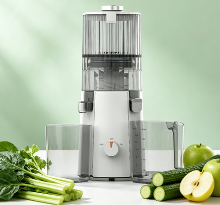 Fresh Smart HJ102A Penghilang Stres & Dukungan Mood Slow Masticating Juicer 200W Penenang Ekstrak dengan 135mm Wide Chute, 55 RPM Cold Press Teknologi untuk relaksasi alami & Kesehatan Emosional