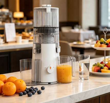 Fresh Smart HJ102A Baby & Family Slow Masticating Juicer Extractor Nutrisi Bebas BPA dengan 135mm Wide Chute, 55 RPM Cold Press Technology untuk Pure Baby Food & Healthy Family Juices
