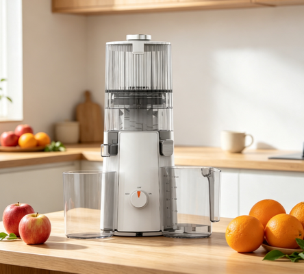 Juicer Dingin Press Pintar Rumah Tangga Fresh Smart HJ102A – Ekstraktor Pengunyah Lambat 55 RPM dengan Saluran Masukan Lebar 135mm, Bagian Bebas BPA & Aman untuk Mesin Cuci Piring untuk Nutrisi Keluarga Harian