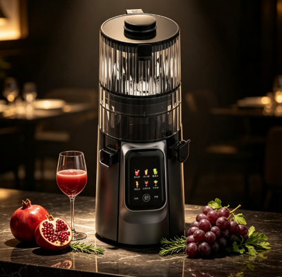 Juicer Lambat Masticating Layar Sentuh HJ102D, Pembuat Smoothie Buah Multi Program