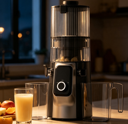Silent Slow Juicer HJ102C, Mesin Jus Tanpa Filter Makanan Buah Seluruh Dengan Fungsi Anti-Tembung Balik