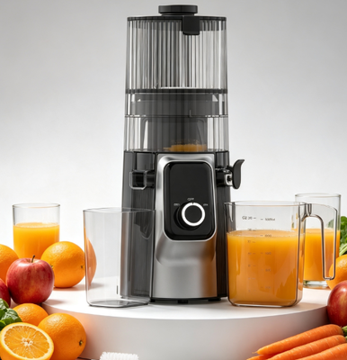 Juicer Lambat Rumah Grosir HJ102C, 3 Bagian Lepas Pasang Cuci Cepat Lubang Pemasukan Lebar Pembuat Jus
